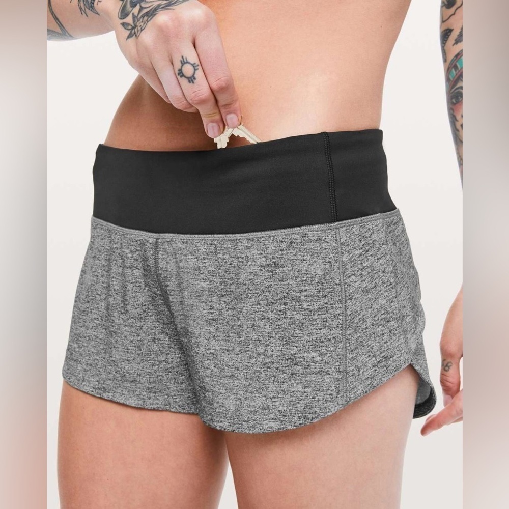 Lululemon Speed Up Short *2.5" in Heather Lux Multi Black / Black
